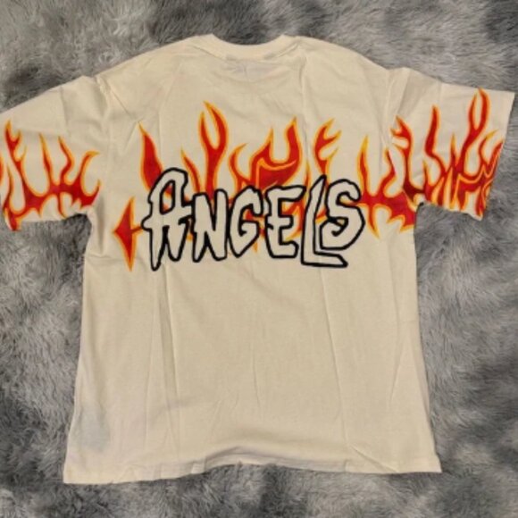 Palm Angels Garment Dye Palm Graffiti Flames T-Shirt Size Medium or Large - Picture 2 of 4